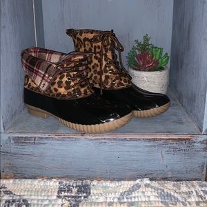 Leopard Print Rain Boots